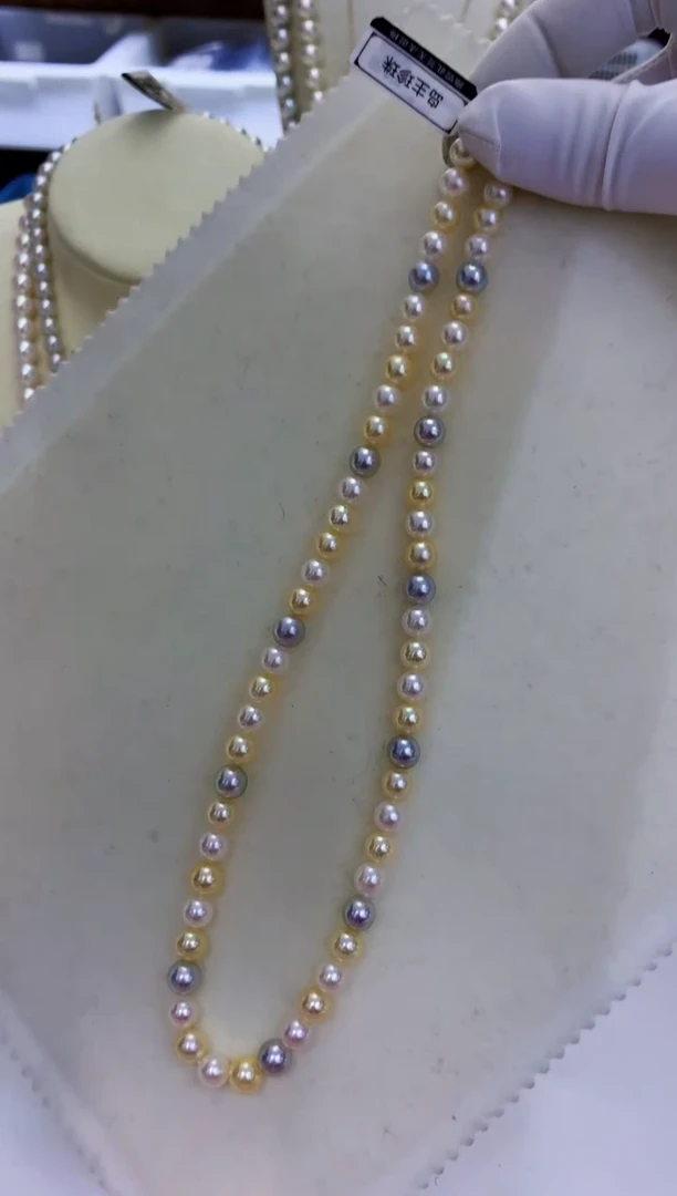 银S925镶嵌海水珍珠饰品6-7糖果满珠链