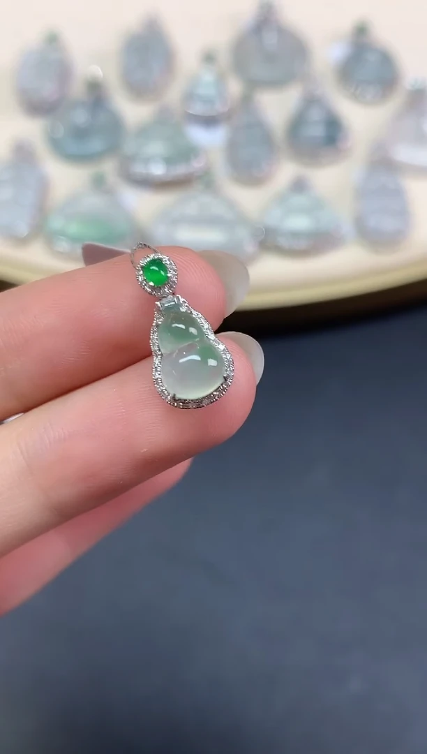 吊坠(不含链)18K金镶嵌翡翠吊坠(不含链)|2980