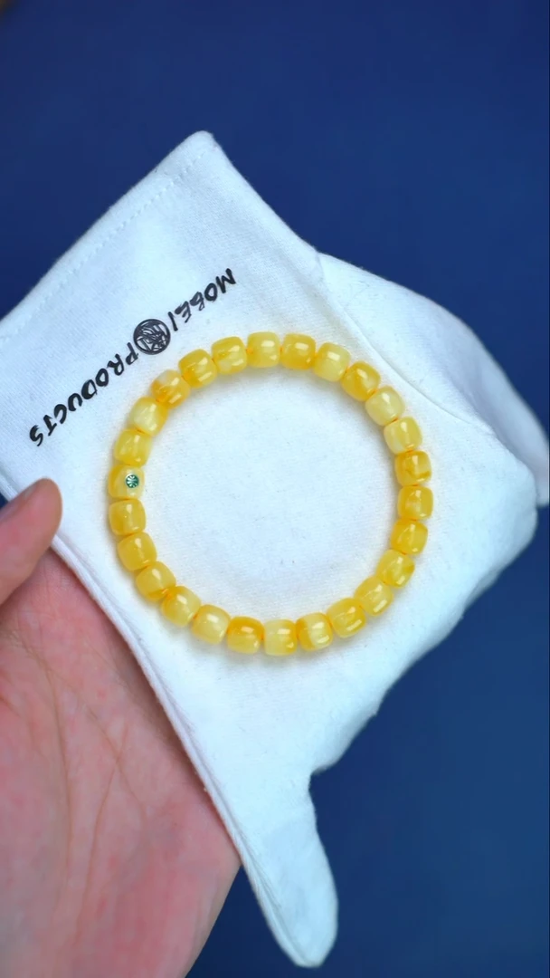 手链蜜蜡未镶嵌3049/8mm绿标手串