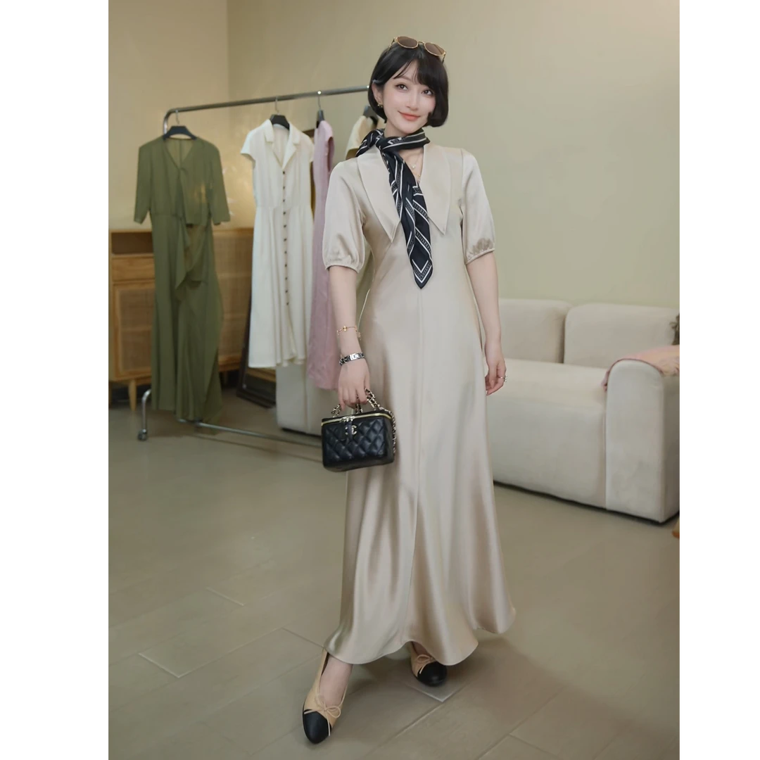 【BILU VTG】 KA1TE设计款醋酸缎面连衣裙BL2025799