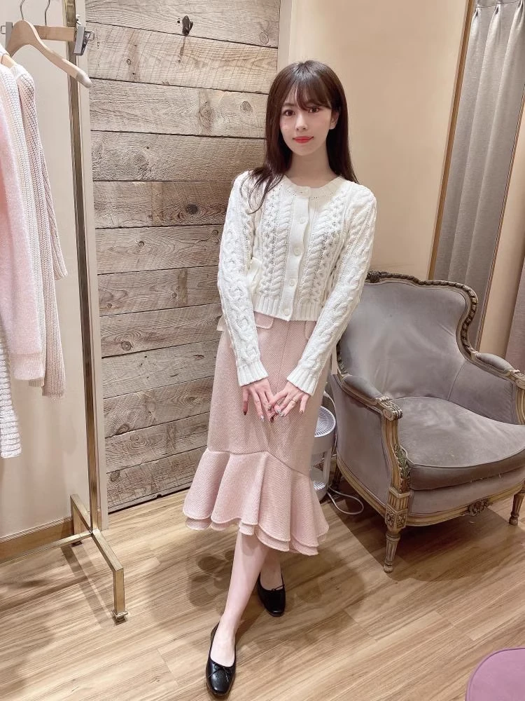 【FaFa】日系品牌 D 少女心甜甜蝴蝶结丝带麻花针织开衫FA502-044