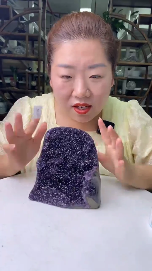 水晶珠宝半成品未镶嵌紫晶洞D37