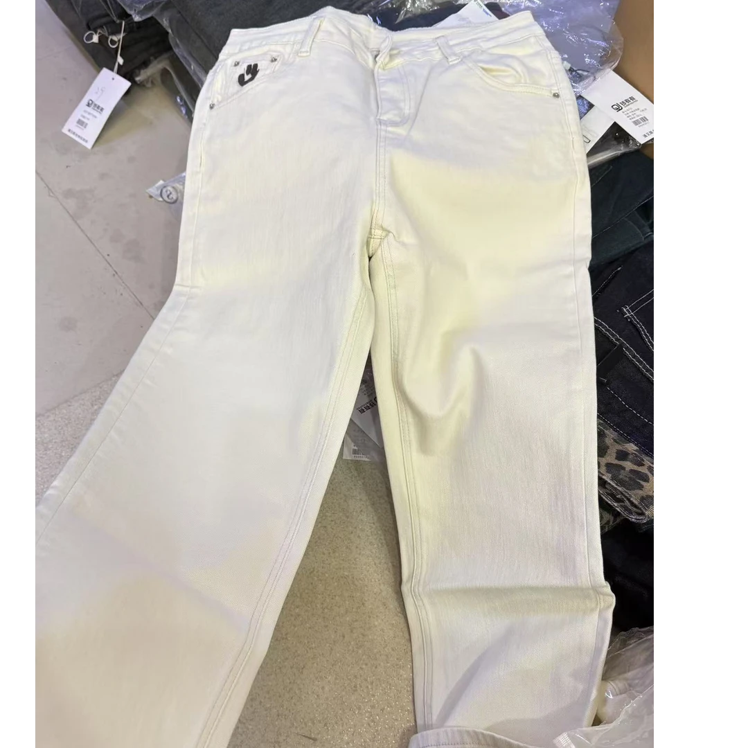 83132欧洲站冬季新款韩版高级感洋气百搭显瘦加绒烟管裤牛仔裤女