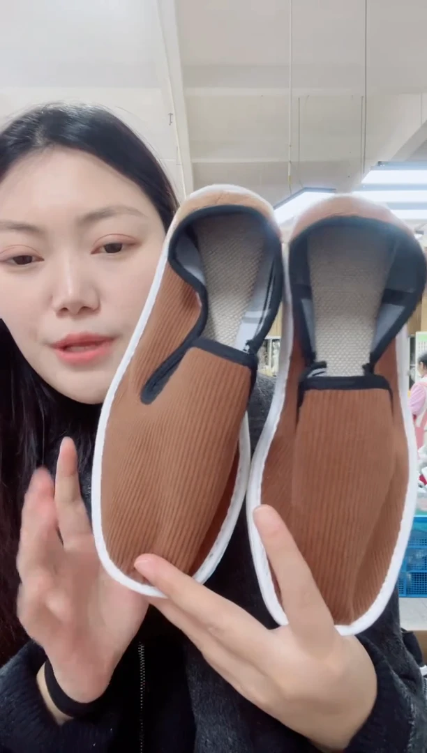 咖色松紧棉麻41码