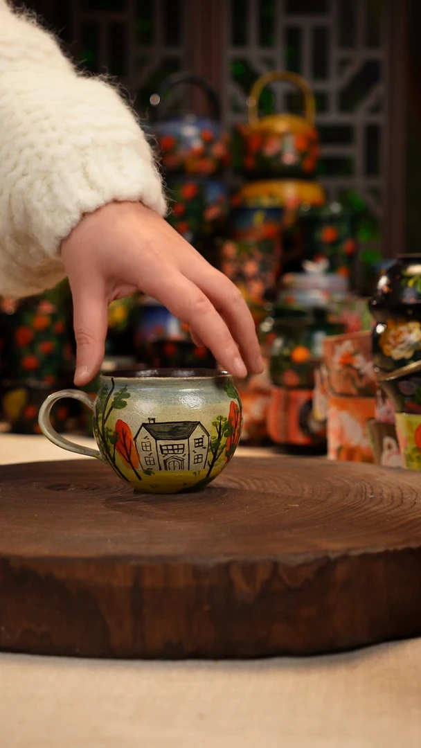 油画 手绘 釉 下彩