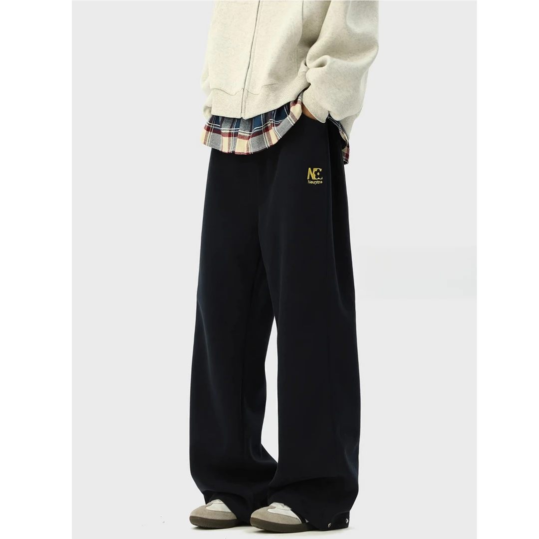 美式抽绳运动卫裤子男士2025春秋季新款潮牌宽松直筒阔腿休闲长裤