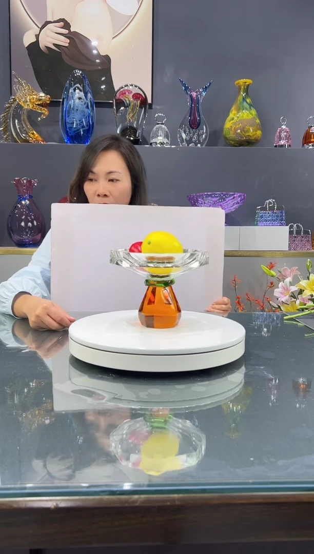 手工艺品琉璃  水晶琉璃果碗1个