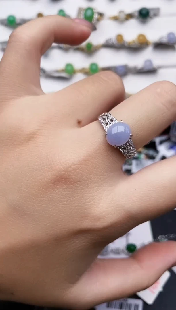 银S925镶嵌戒指翡翠0204