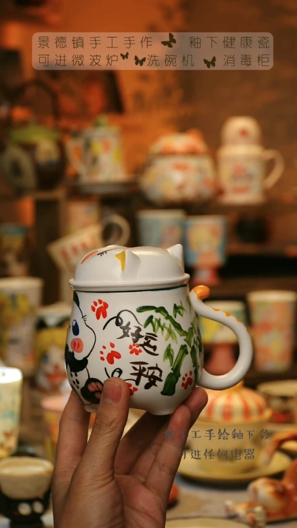 【闪购商品】杯陶瓷景德镇高温釉下彩&W790-3