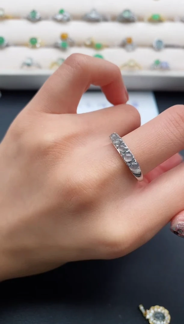 银S925镶嵌戒指翡翠1111111111+8