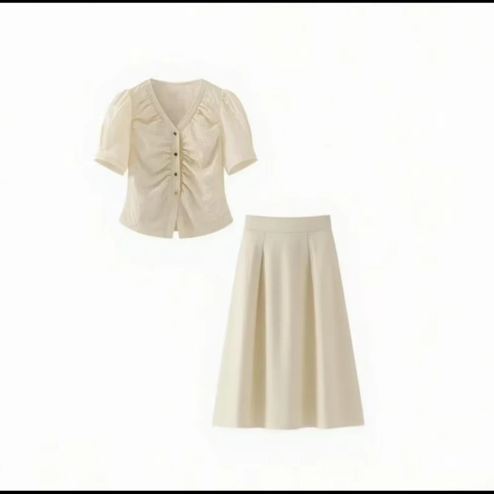 8901新款洋气减龄淑女短袖显瘦半身裙气质夏季套装