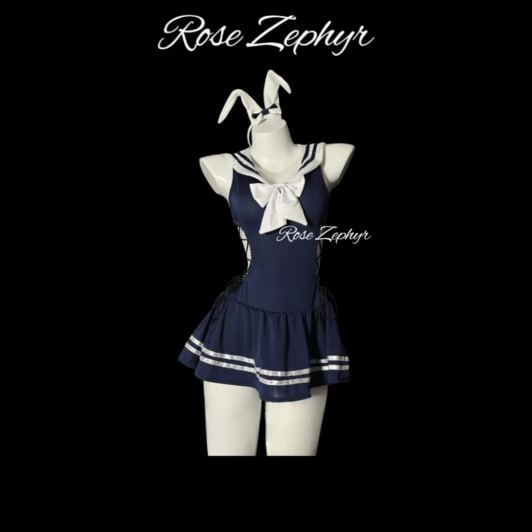 盛夏海兔  JK校园百褶绑带兔兔性感睡裙约会战袍夜店DJ主播