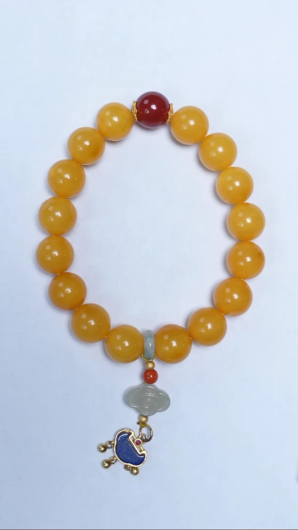 手链蜜蜡未镶嵌焦皮圆珠手串