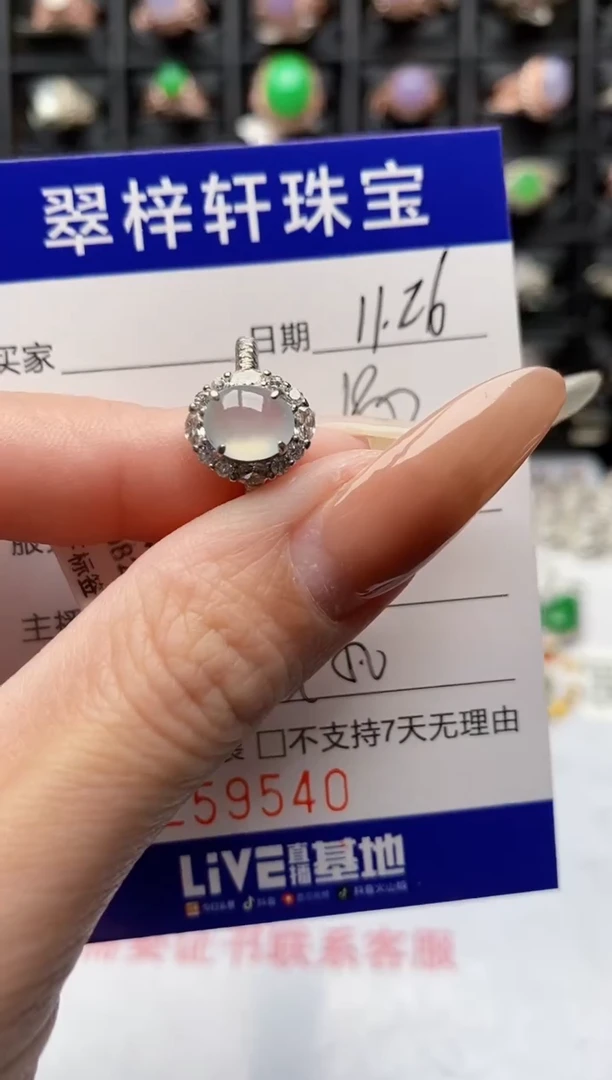 银S925镶嵌戒指翡翠9540