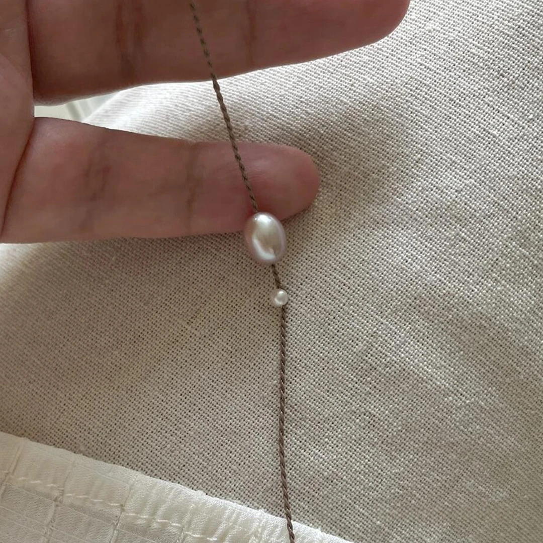 非金属布艺手链 韩系淡紫色珠珠手链时尚百搭轻奢小众高级感手饰