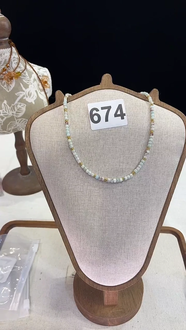 项链钛钢淡水珍珠674