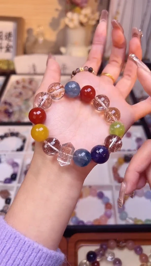 未镶嵌手链烟晶青花瓷