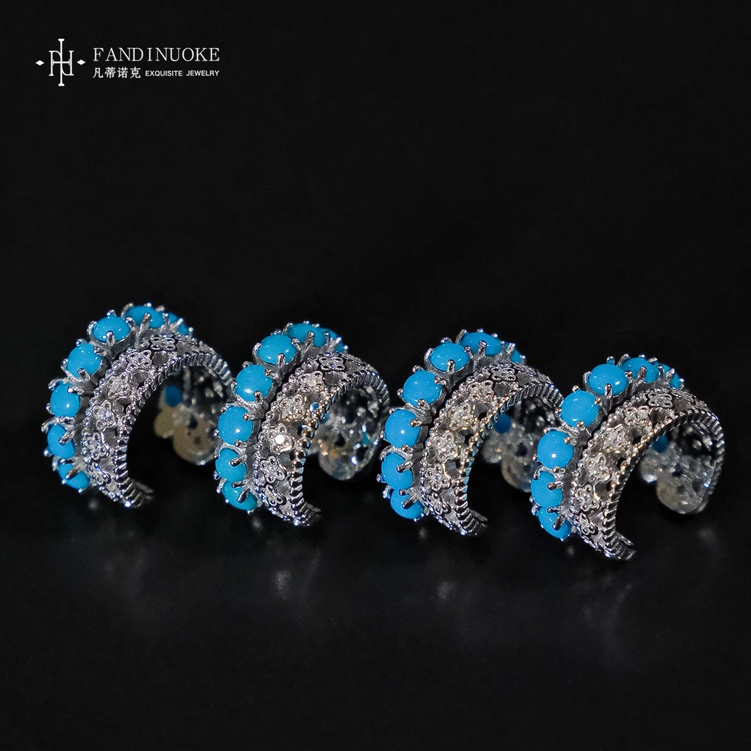 【加加专属】23 MJ71271-绿松石设计耳夹-多样性发一件（发单只）-3mm