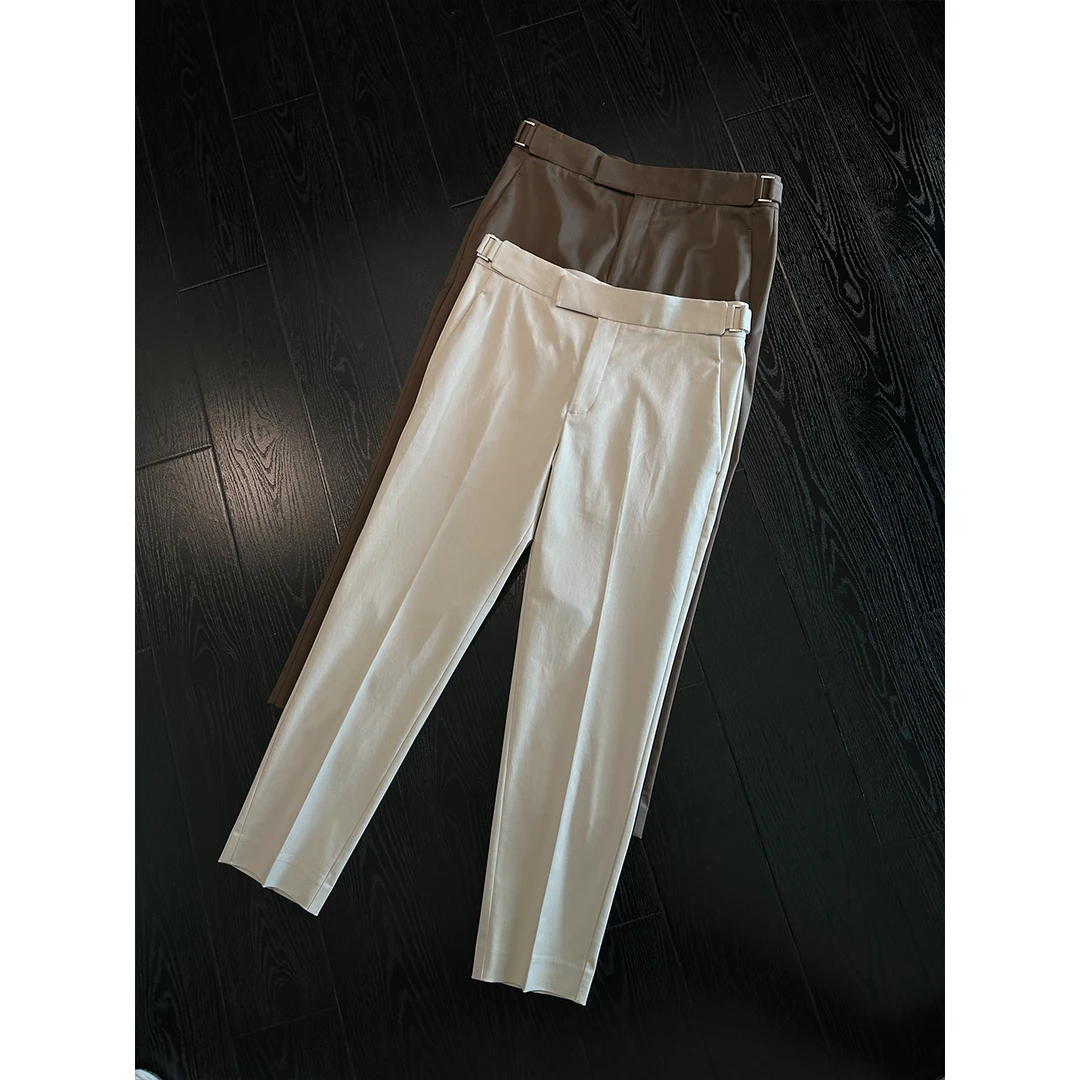 DAN LANG 265# 侧畔腰头小直筒休闲95分裤