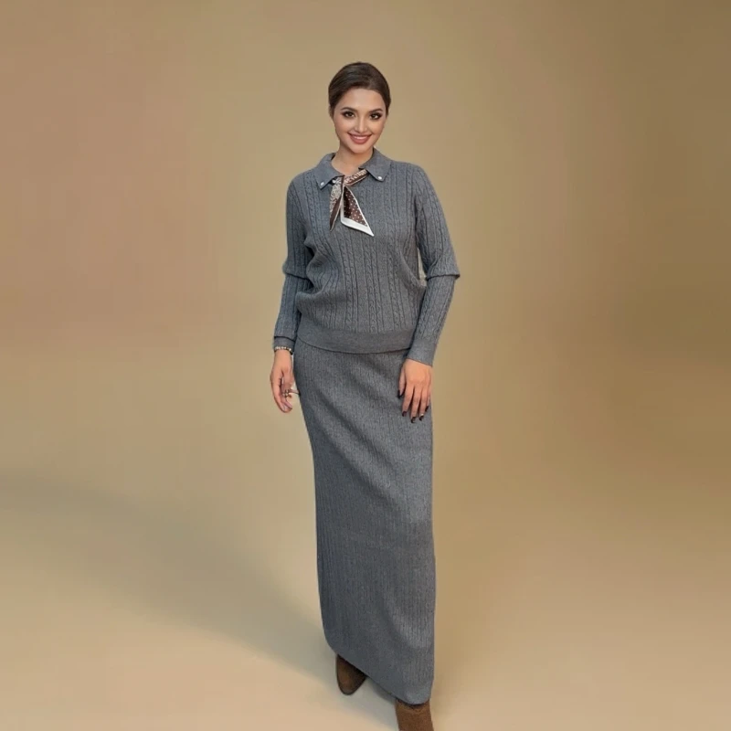 【MAYSAR】时尚针织麻花领带两件套