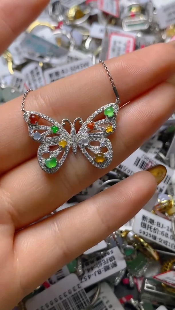 银S925镶嵌戒指翡翠百内无证书