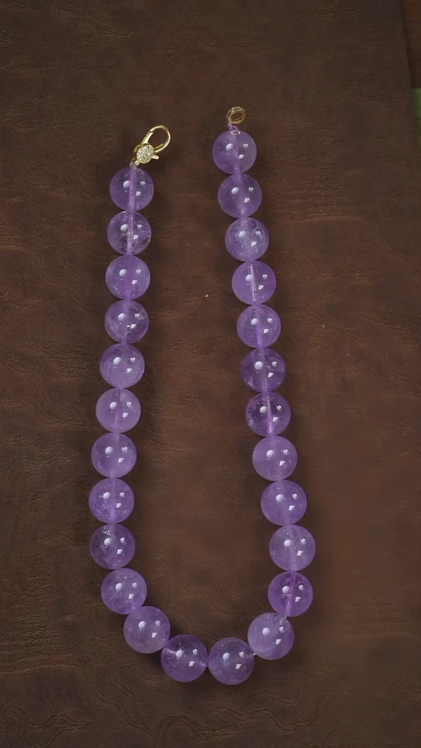 【闪购商品】水晶项链未镶嵌薰衣草紫水晶17mm+