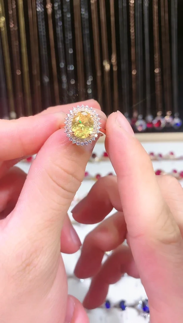 【闪购商品】黄晶戒指银S925镶嵌11111