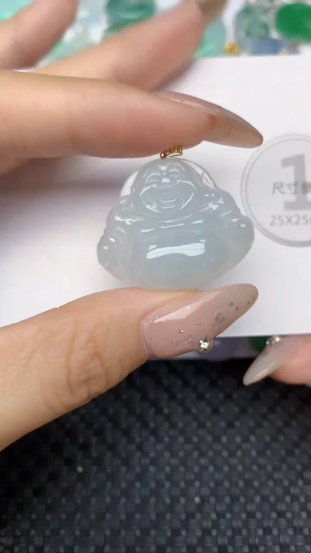 颈饰18K金镶嵌翡翠天然缅甸翡翠a货百元以上9元证书费自理