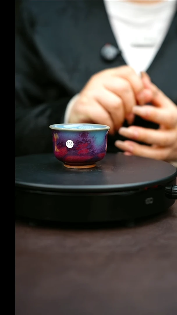 498#原矿钧瓷炉钧釉直口杯