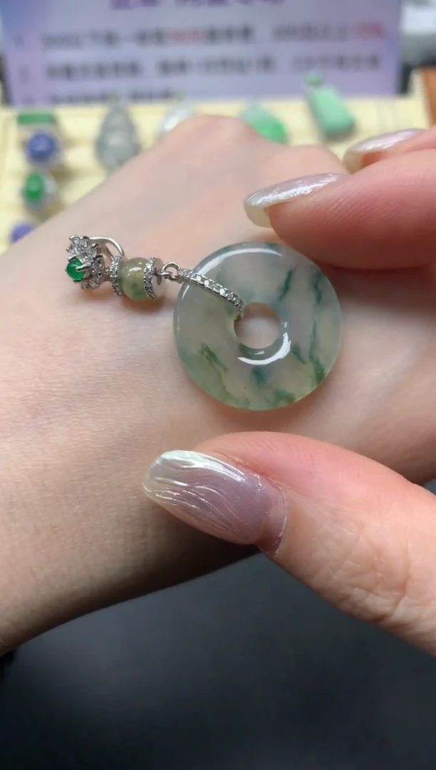 【闪购商品】翡翠吊坠(不含链)银S925镶嵌吊坠|500+50