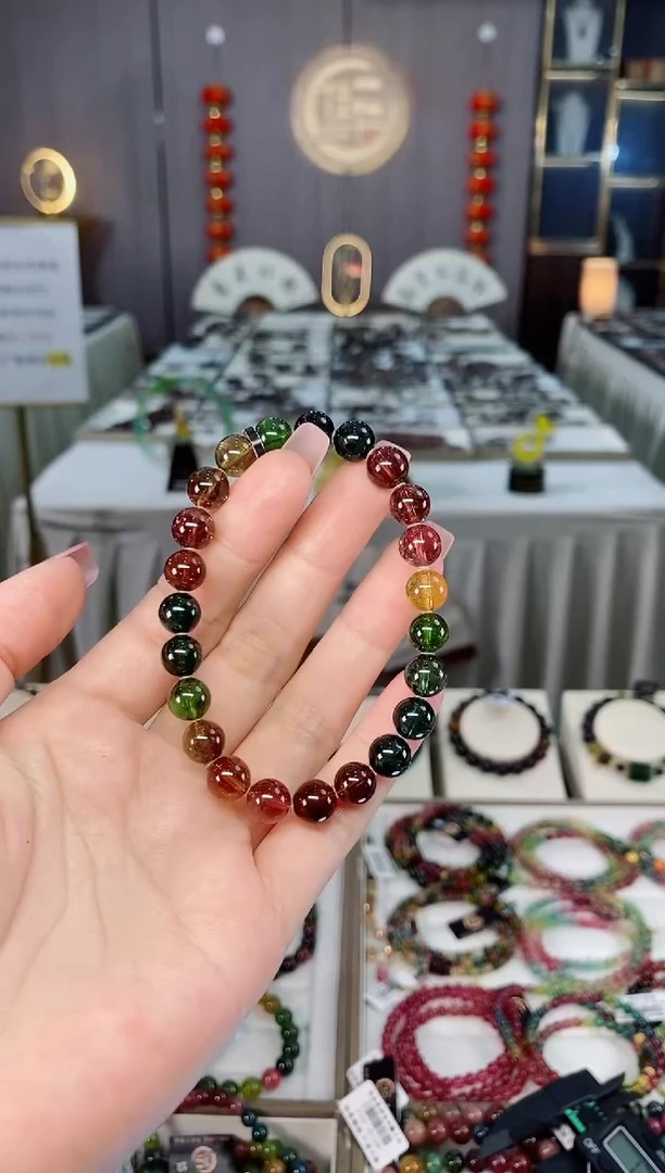 未镶嵌老矿碧玺单圈手串8mm+碧玺hon多样性发货一条