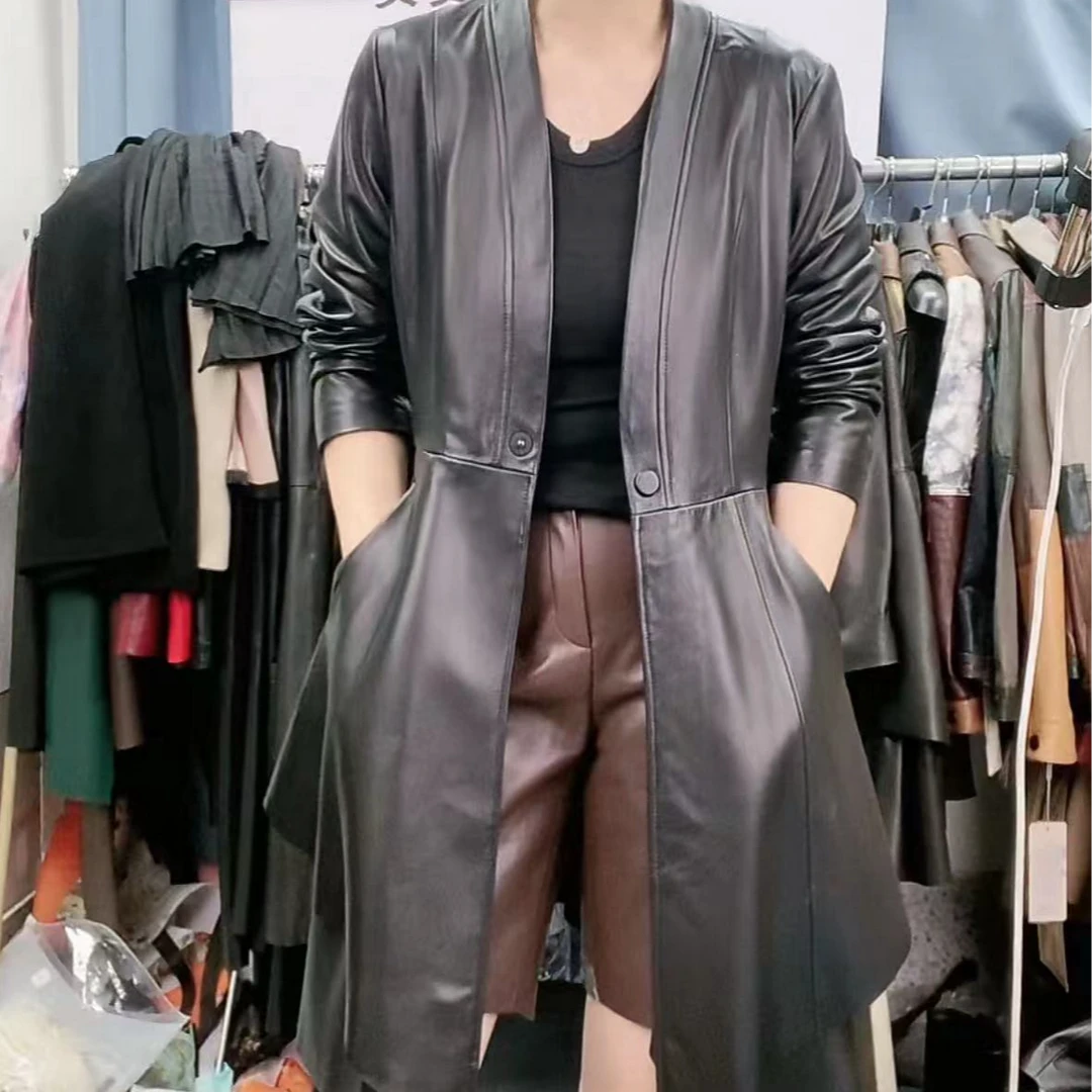 【厚款外套风衣】秋冬厚外套气质女士修身韩版加厚真皮时尚闲孤品
