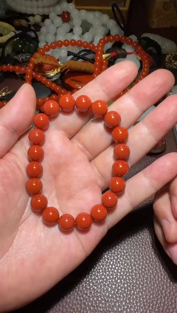 南红玛瑙手串未镶嵌手串