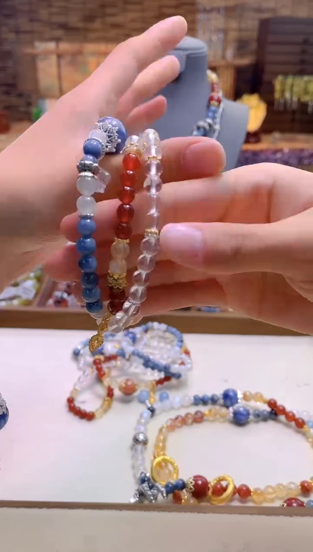 水晶手链合金CB3821CB3821藕饼三圈