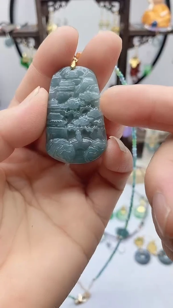 翡翠14K金镶嵌耳饰翡翠610