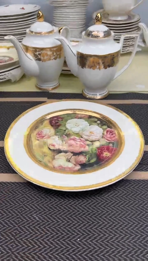 瓷片12寸平盘孤品微瑕