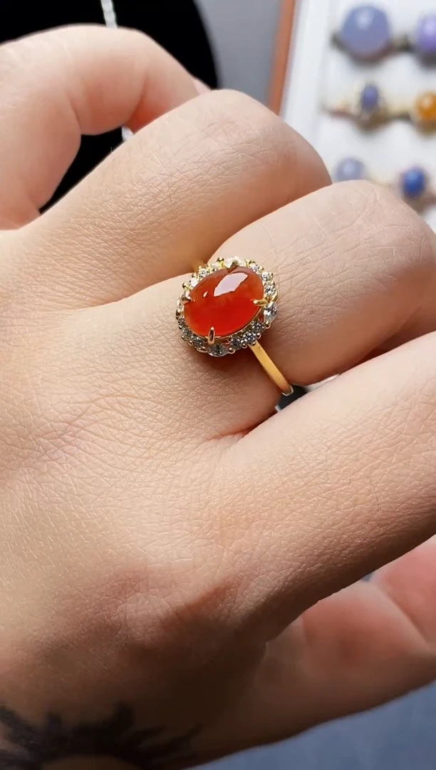 银S925镶嵌戒指翡翠2166