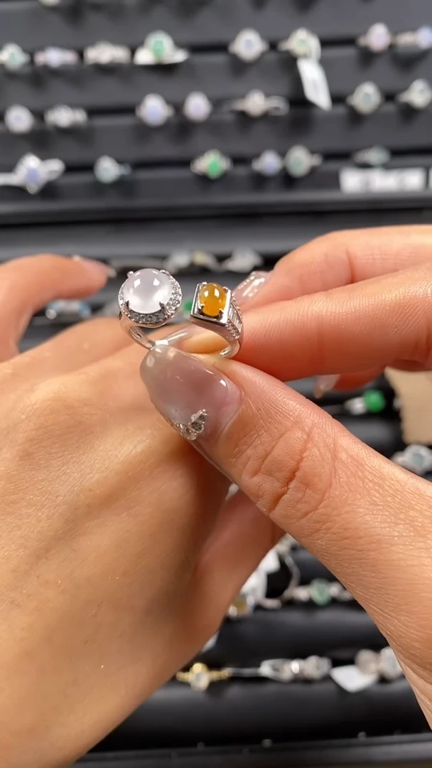 【闪购商品】翡翠戒指银S925镶嵌8072