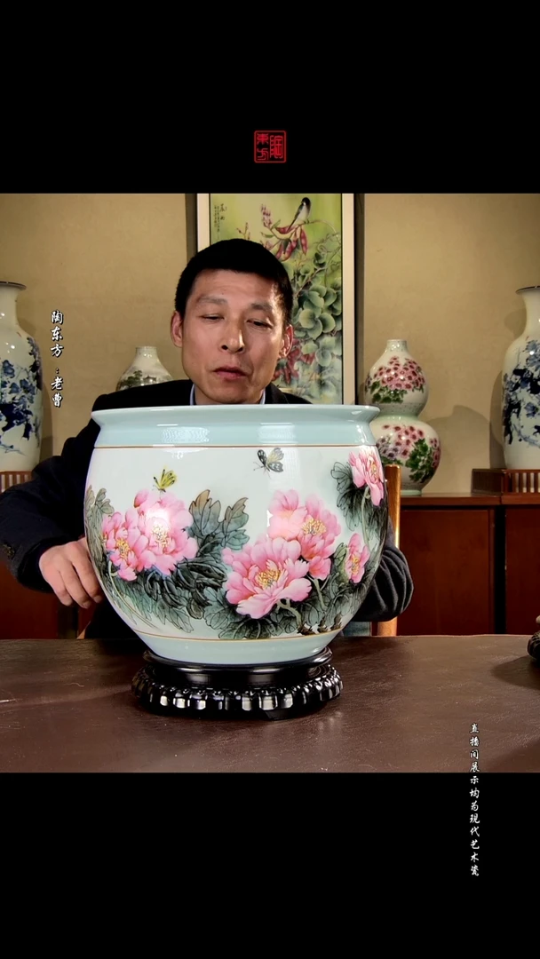 摆件景德镇陶东方现代艺术高端茶器花瓶摆件