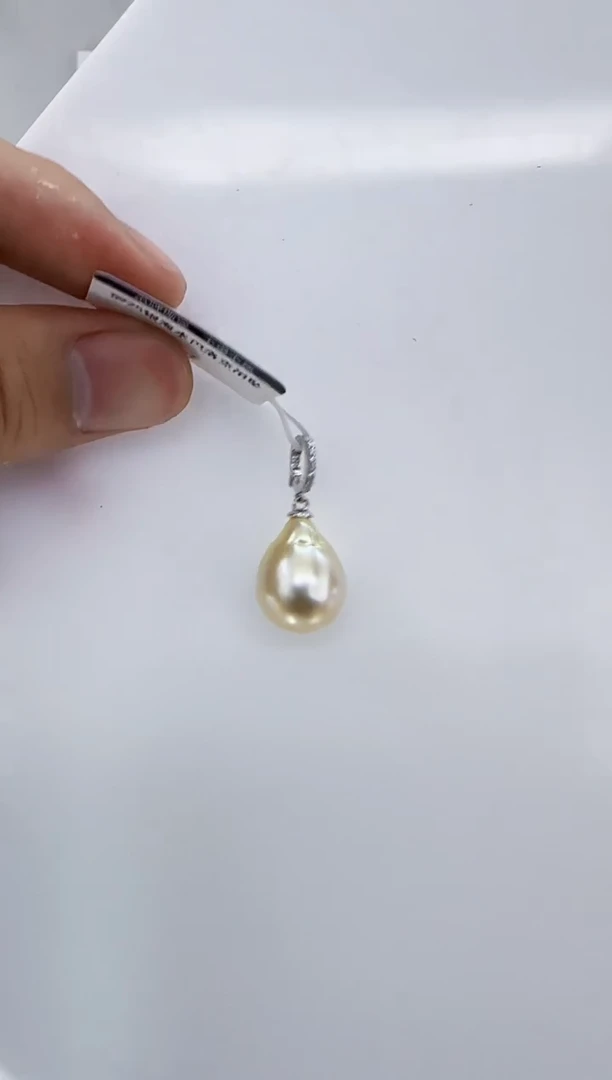 银S925镶嵌海水珍珠DA干枯吊坠 v3622