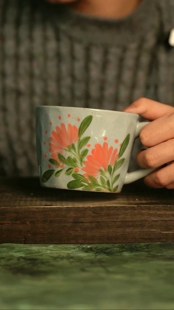 釉下彩手工手绘瓷器青诗集手工手绘瓷器