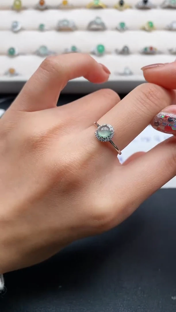 银S925镶嵌戒指翡翠555555555+10