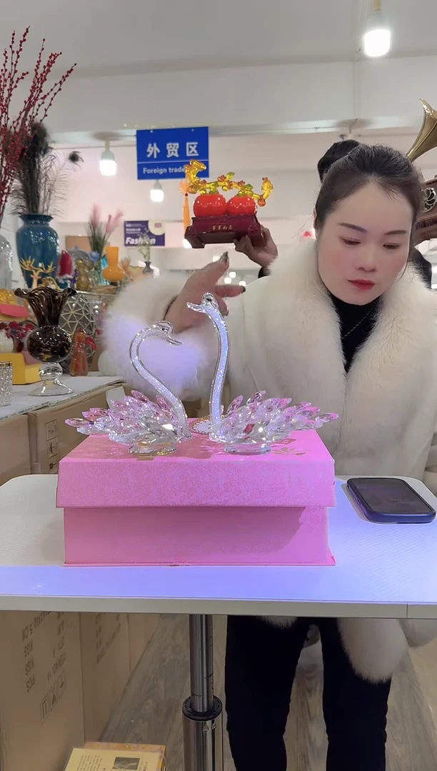 【闪购商品】无铅玻璃迪喜花器-j-早51天鹅