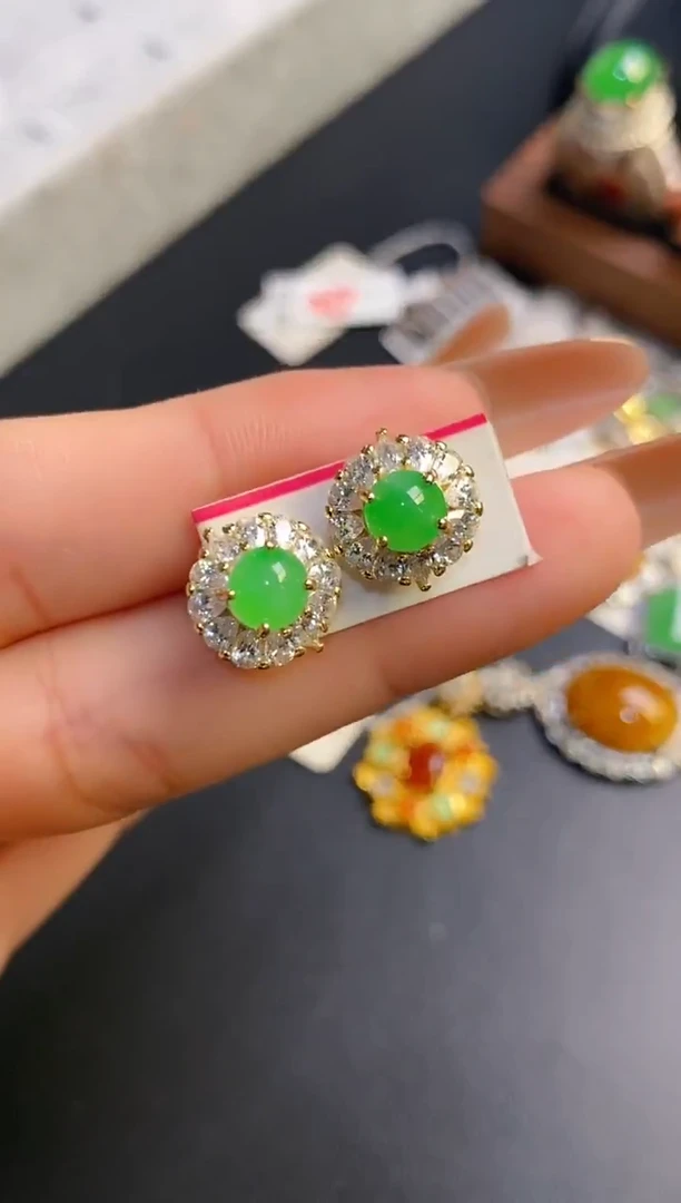 银S925镶嵌戒指翡翠天然