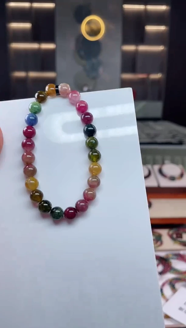 未镶嵌老矿碧玺单圈手串7mm+碧玺（多样性发一条）Q