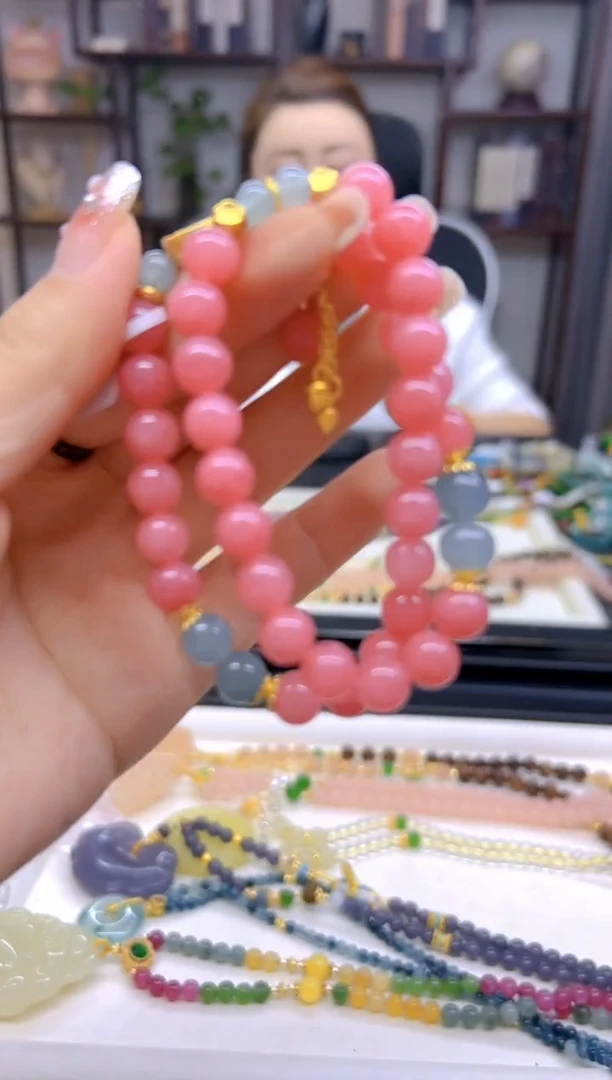 菱锰矿（红纹石）未镶嵌手链DIY款S660
