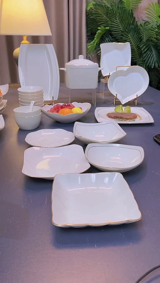 45%以上骨粉骨瓷7英寸贵龙/三角/荷口/南瓜/7.5英寸四方盘各1个