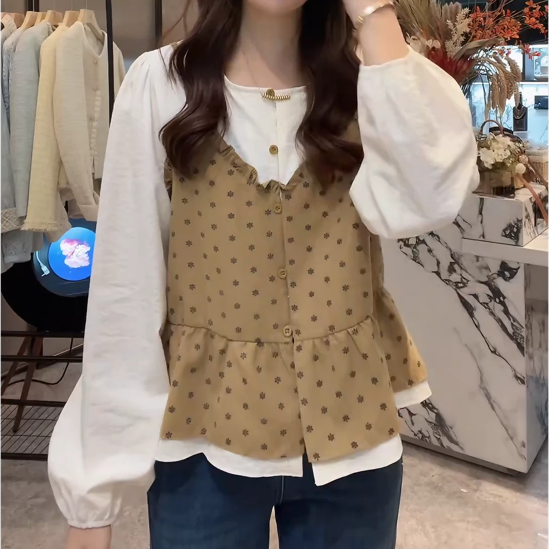 2025秋季洋气老钱风松弛感女装贵气衬衫韩版网红衬衣LK2506019