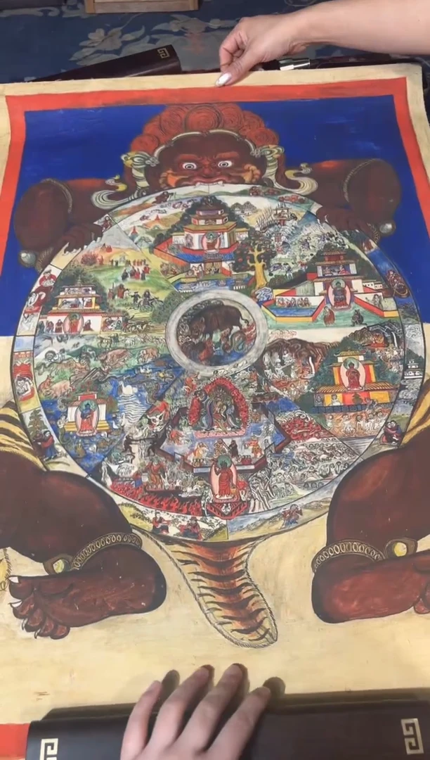 卷轴画龙妹的唐卡tk16