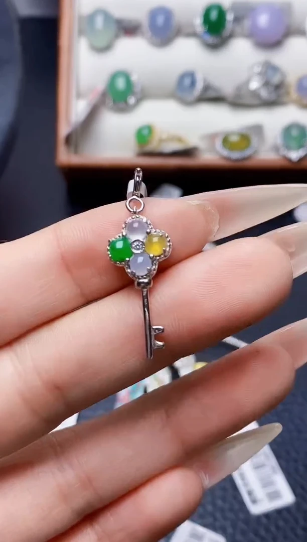 银S925镶嵌戒指翡翠2408